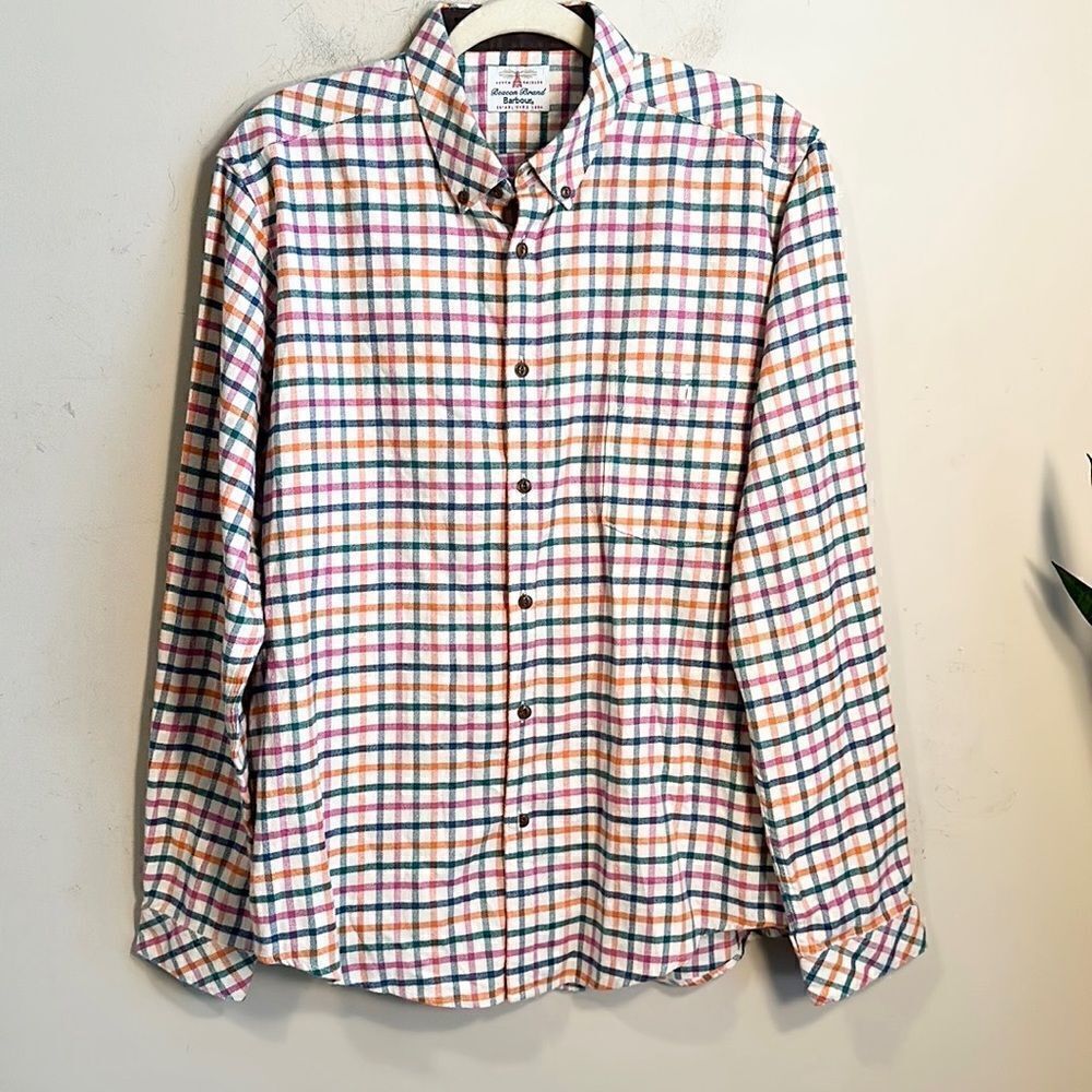 Barbour Beacon Brand Plaid Fleece Shirt M